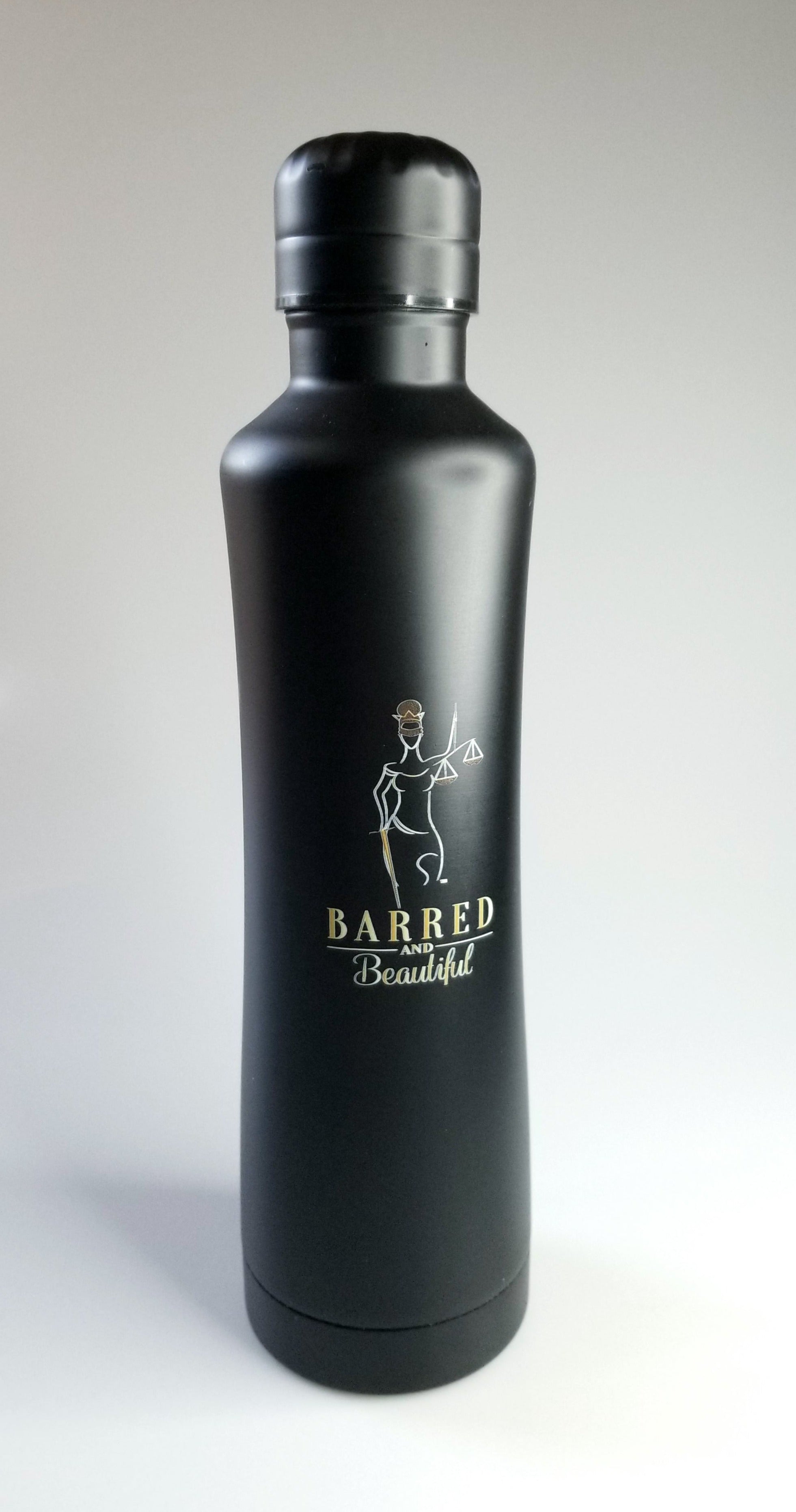 Black Lady Justice Silhouette Water Bottle