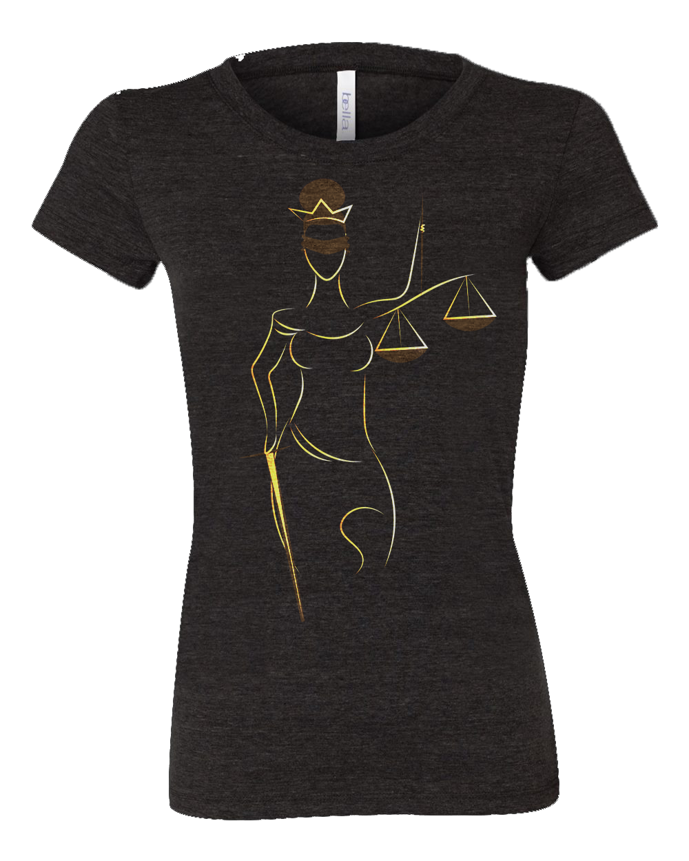 Double Sided Justice Tee - Char Black Front
